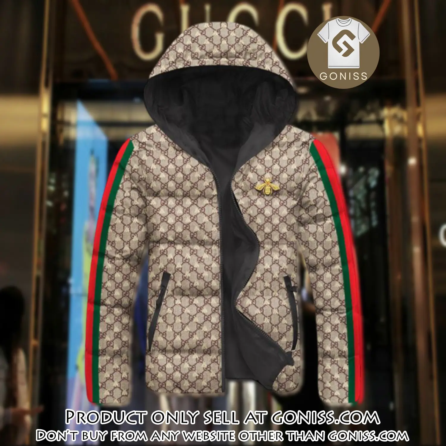 Gucci downfilled coat ultralight down jacket outdoor jacket warm outwear dfj1010 gn0814986
